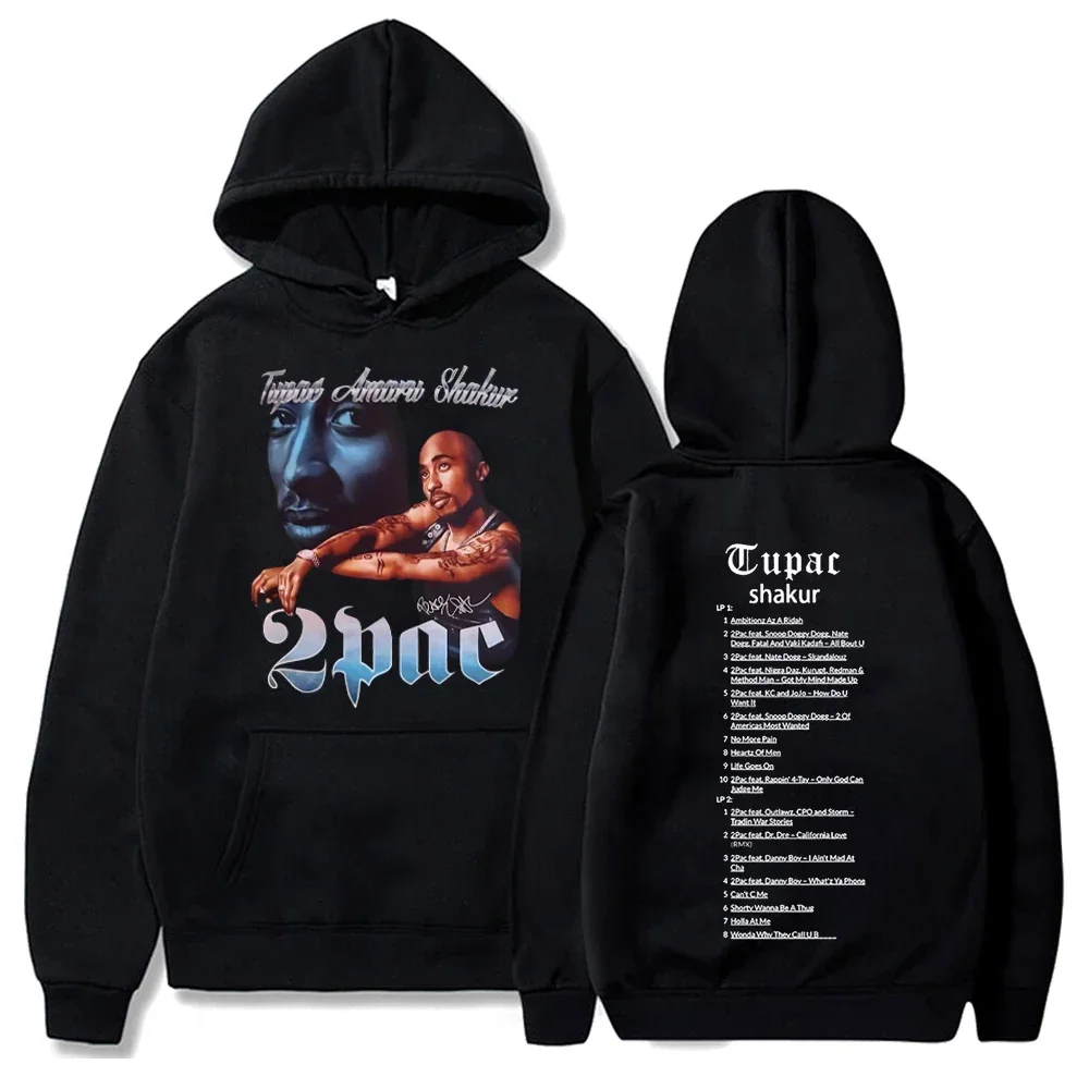 Tupac Hoodies 2pac Sweatshirts Rapper Printed Hoodie Streetwear Y2k Sweater Casual Loose Sweatshirt Autumn Fleece Pullover Hoody 6