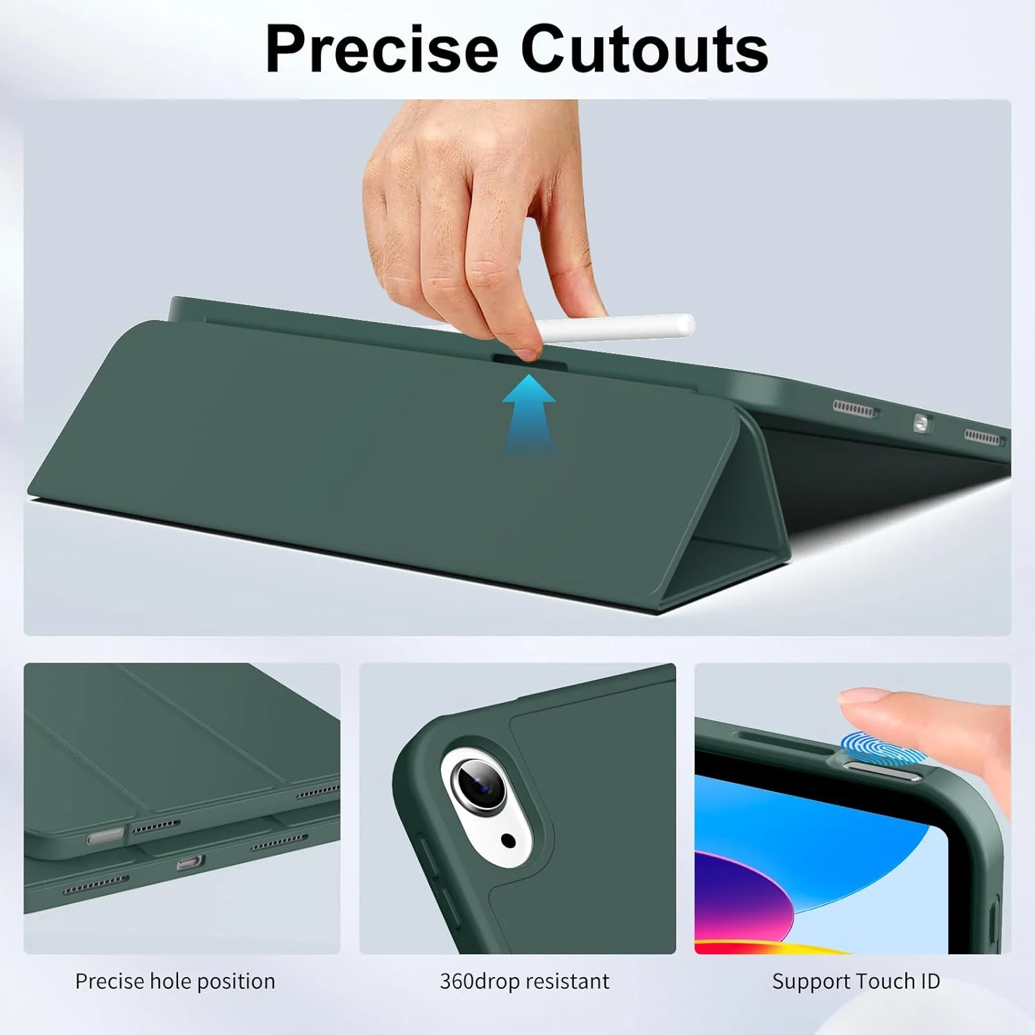 Versatile Trifold Stand Smart Cover with Soft TPU Back