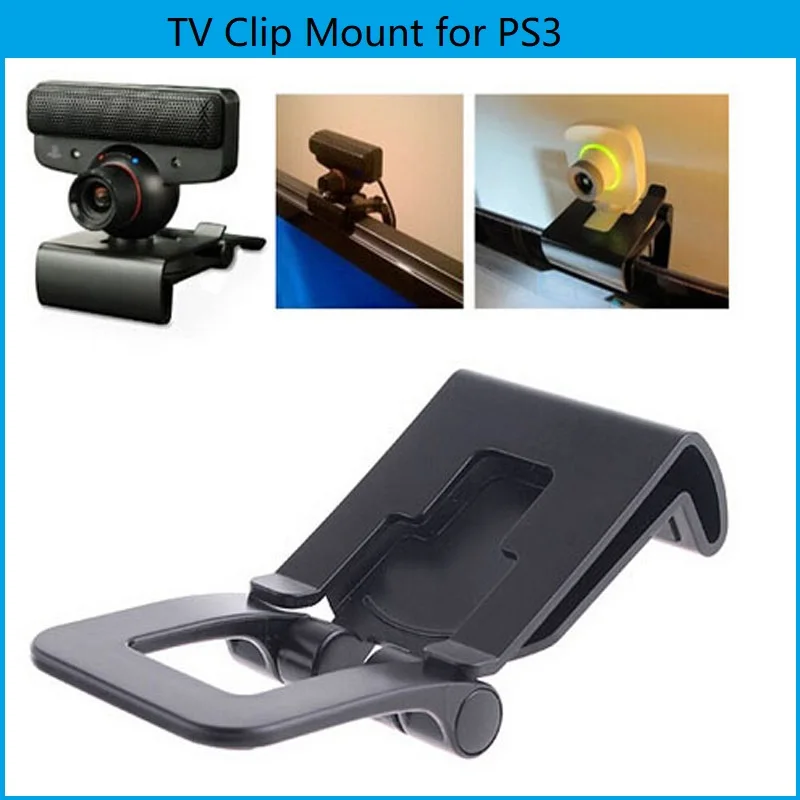 New Black TV Clip Bracket Adjustable Mount Holder Stand For Sony Playstation 3 PS3 Move Controller Eye Camera Wholesale