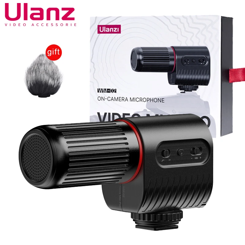 

Ulanzi Hanging Microphones Cardioid Shotgun Mic for Professional DSLR Camera or Canon Nikon Sony Mobile Phone Recording Device