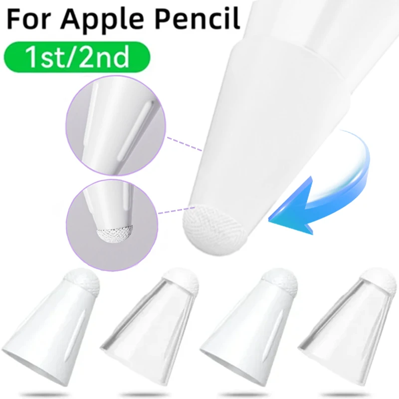 

10-1 шт. универсальные волоконные наконечники для карандашей Apple Pencil 1/2, сменная противоскользящая Крышка для карандашей, для искусственных фотографий/2 Matepad Ipencil, крышка