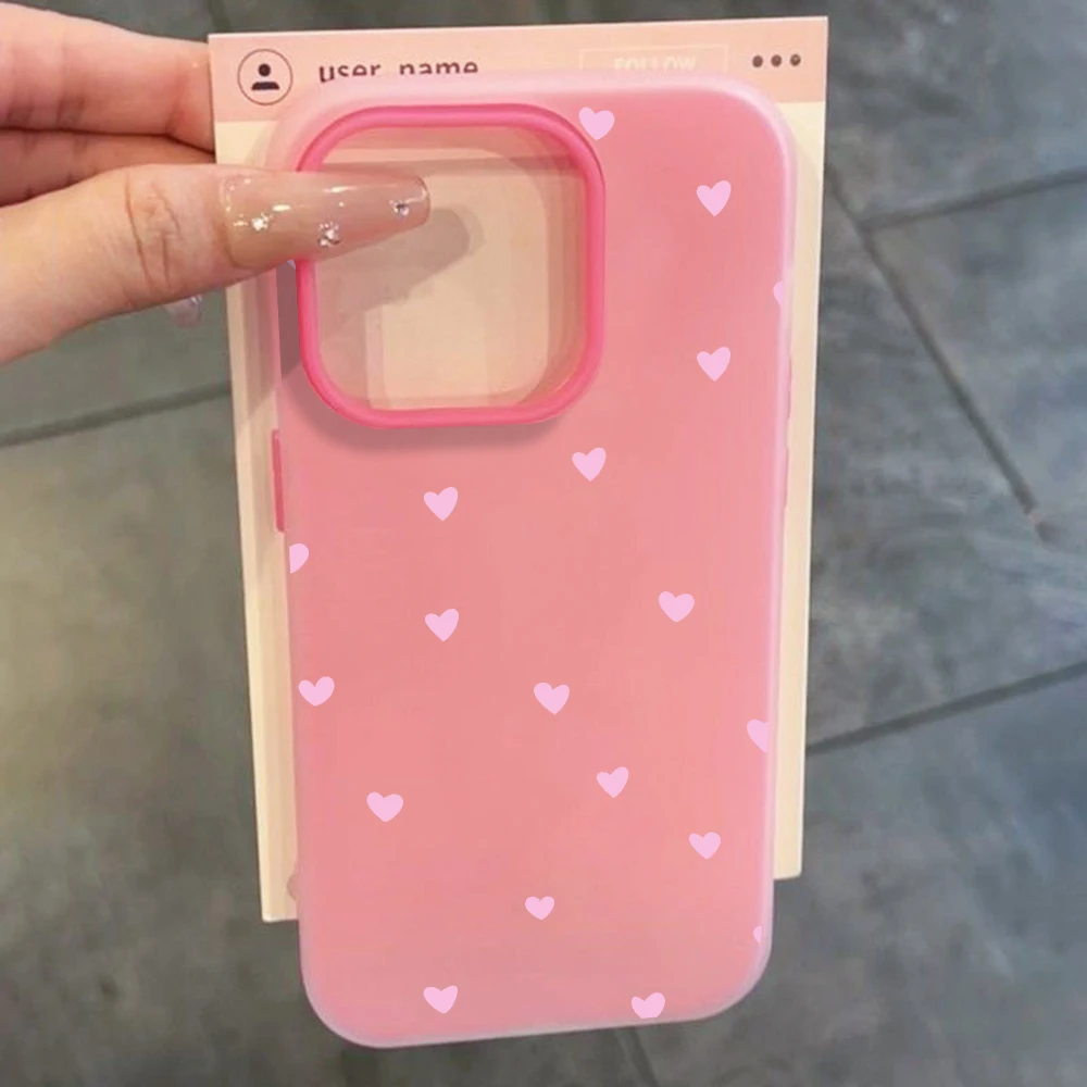 Minimalist Pink Heart Silicone Phone Case