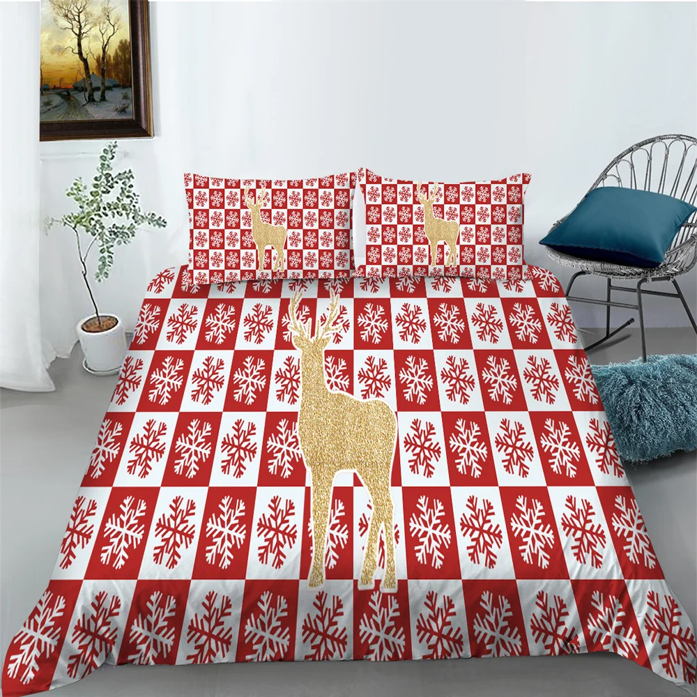 

Festival Printrd Duvet Covers Christmas Style Bedding Sets Comforter Cover Set Man Woman King Size Home Bedclothes