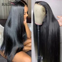 Perruque Lace Front Wig Brésilienne Naturelle, Cheveux Lisses, 4x4, 13x4, 13x6, HD, pour Femme 1