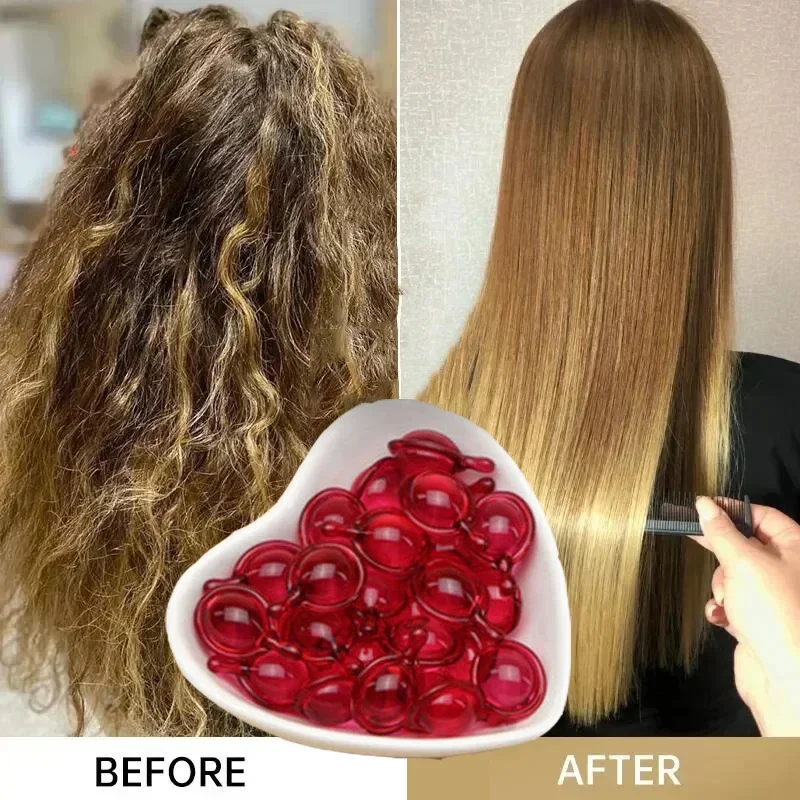 Magic Hair Vitamin Capsule Keratin Oil Fast Restore Hair Soft Smooth Shiny Deep Moisturizer Frizzy Dry Scalp Care Products hair vitamin capsule