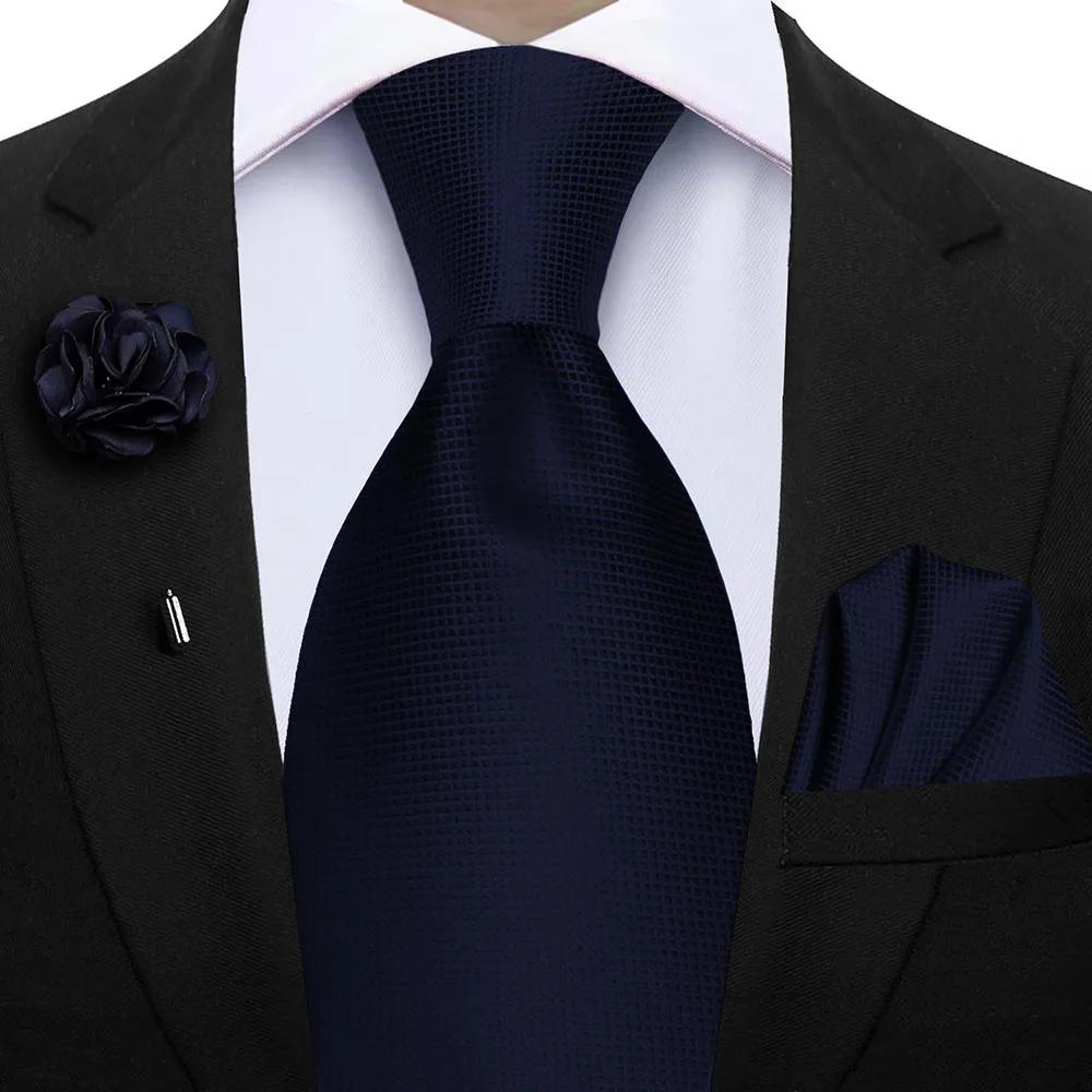 Elegant Peacock Blue Plaid Men's Accessory Set - Tie & Pocket Square Collection