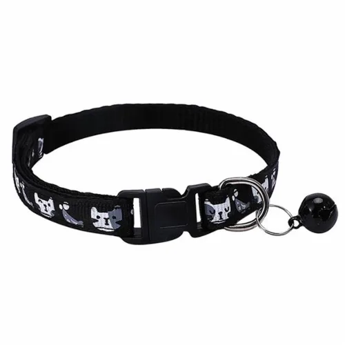 패션 애완 동물 고양이 칼라 다채로운 패턴 귀여운 벨 조절 고리 고양이 새끼 고양이 DIY 애완 동물 액세서리 4