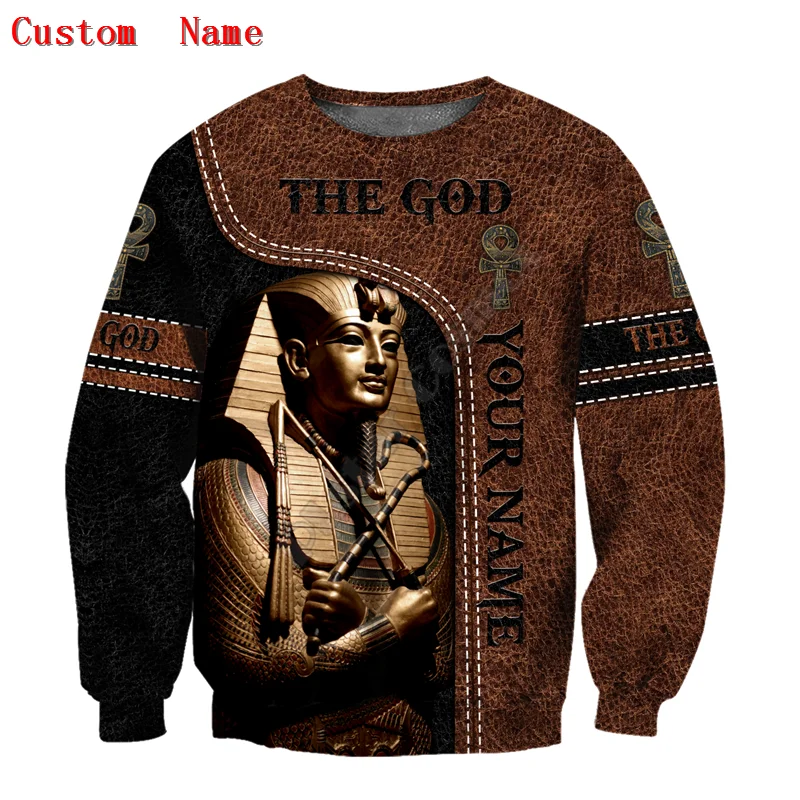 Custom name Pharaoh The God Ancient Egypt 3D All Over Printed Hoodies Sweatshirt zipper hoodies women For men Cosplay Costumes