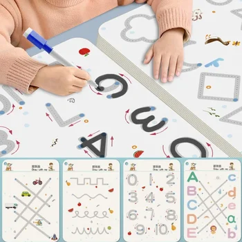 Magical Montessori Tracing Workbook Reusable Pen Control and Tracing Book for Kids Calligraphy and Drawing Educational Toys 1