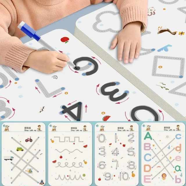 Magical Montessori Tracing Workbook Reusable Pen Control and Tracing Book for Kids Calligraphy and Drawing Educational Toys 1