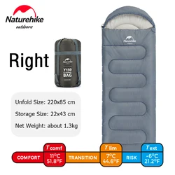 Naturehike Ultralight Cotton Sleeping Bag for Outdoor and Home Leisure (Blue-right)