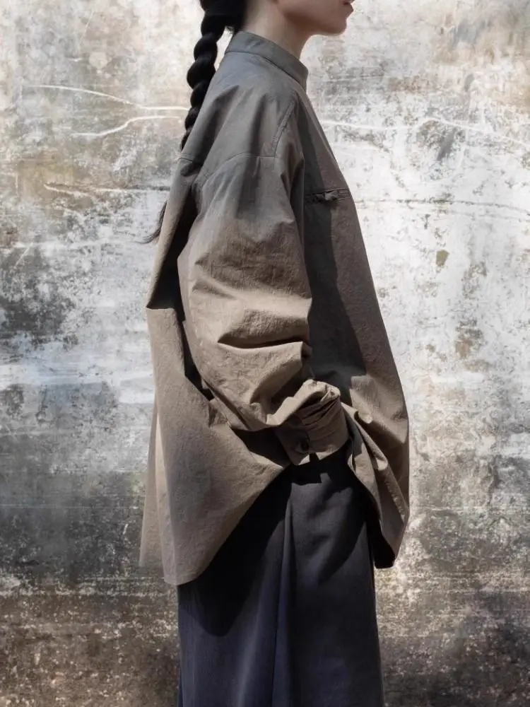 Loses Hemd mit schrägen Knöpfen, 2025, neues Damen-Pendler-Hochintellektuelles Outfit, einzigartiges, schönes und elegantes Oberteil – Detail 4