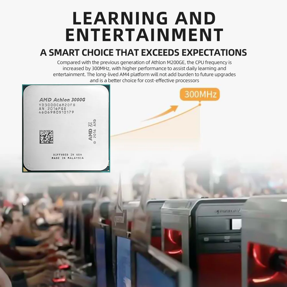 AMD-Processador de CPU Quad-Thread, Usado, Athlon, 3000G, X2-3000G, 3,5 GHz, Dual-Core, Soquete AM4, YD3000C6M2OFH Used CPUs