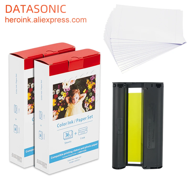 Kp108in 3 Ink Cartridges And 108 Sheets Glossy Photo Paper Compatible