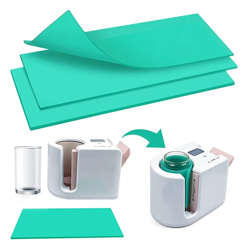 

Sublimation Tumblers Wrap for Cricut Mug Press, 3 Thicknesses Green Silicone Mug Wrap for Heat Press Sublimation Machine