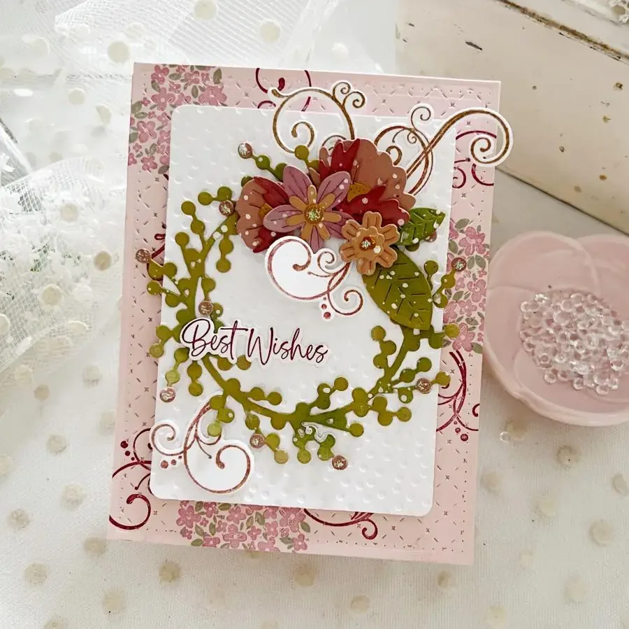 Mmao Craft Metall-Stanzformen, Stanzschablonen, Beerenblätter, Blumenring, Scrapbook-Papier, Bastelmesser, Schablonen, Stanzschablonen, Stanzformen – Detail 9
