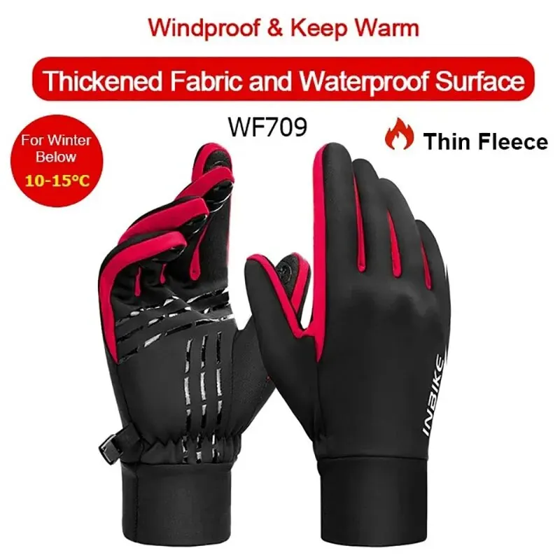 INBIKE-Gants De Cyclisme D'hiver Pour Hommes Et Femmes, Chauds, étanches, écran Tactile, Accessoires De Vélo
