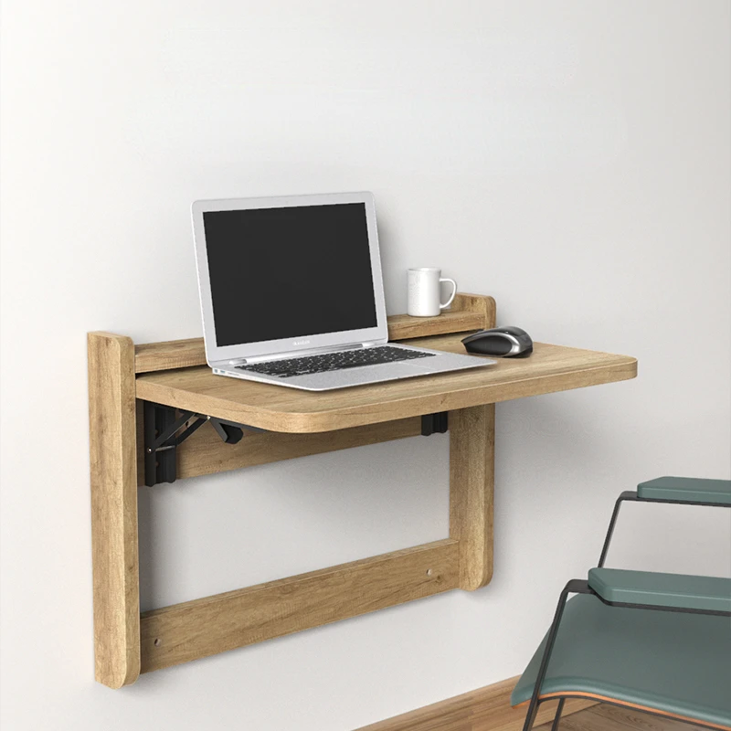 Creative Folding Laptop Table Telescopic Wall Hanging Solid Wood Desk Multifunctional Office Desk for Small Spaces Reading