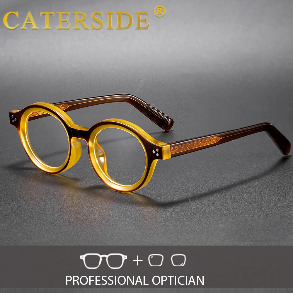 CATERSIDE Mode Herren Kleine Optische Gläser Oval Dicken Rahmen Tr-90 Rahmen Brillen Damen Tägliche Lesebrille – Detail 2