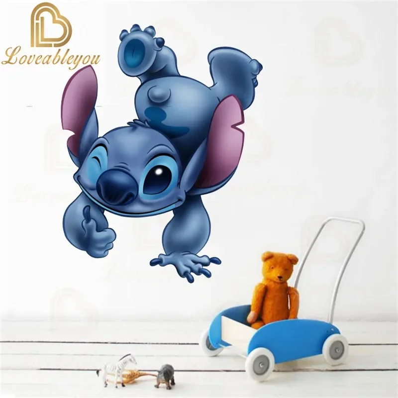 Wall stickers Dis Wall Stickers Cartoon Lilo & Stitch Decor Decorative 3D PVC Wall Sticker Bedroom Home Decoration Stickers