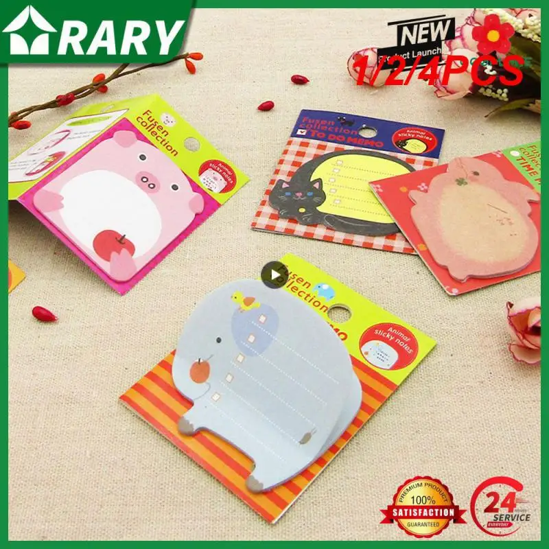 

1/2/4PCS Sticker Cute Kawaii Animal Sticky Notes Notepad Memo Pads Office School Supply Stationery Panda Cat Kitty Bookmark