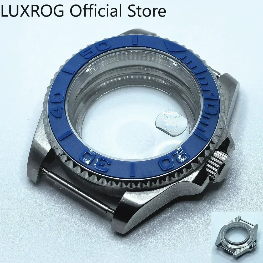 Stainless Steel 40MM Black Blue Ceramic Insert Watch Case