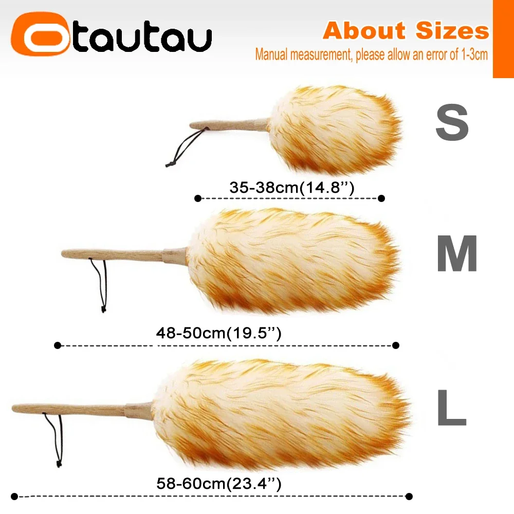 Real Sheep Lamb Wool Duster Car Cleaner Sweeper Wood Brush Dust Household Broom Mop House Cleaning Tools Cleaning Duster Wool Duster Brush
