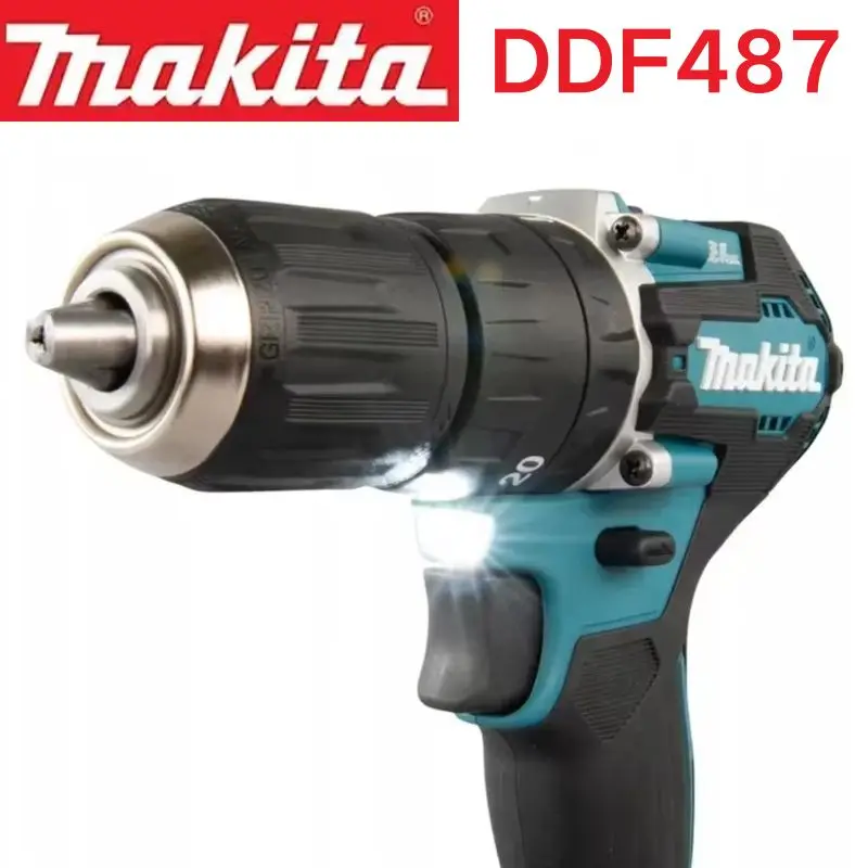 Makita Original. Perceuse-visseuse sans fil DDF487, visseuse à chocs électrique sans balais, outil électrique rechargeable 18V 1 Makita Original. Perceuse-visseuse sans fil DDF487, visseuse à chocs électrique sans balais, outil électrique rechargeable 18V 1