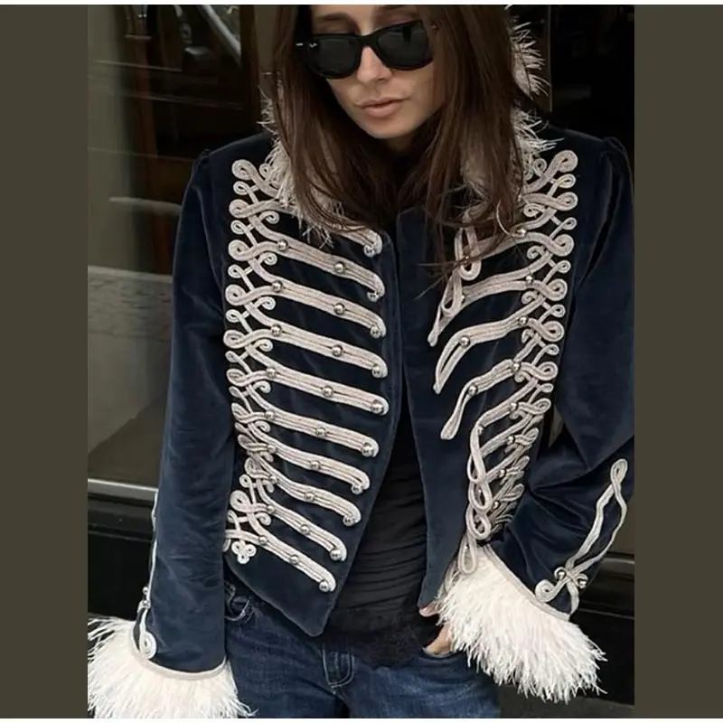 Jacket detail showing faux fur insert
