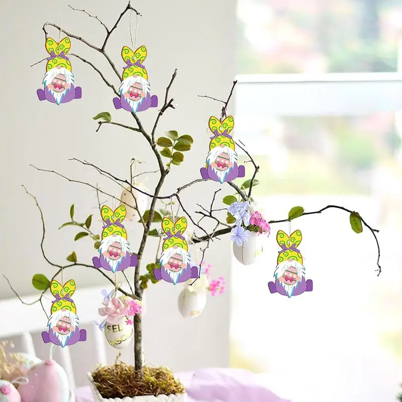 

Симпатичная подвеска в виде кролика-эльфа, деревянное пасхальное украшение, модные компактные подвесные поделки, пасхальные украшения, милые и простые