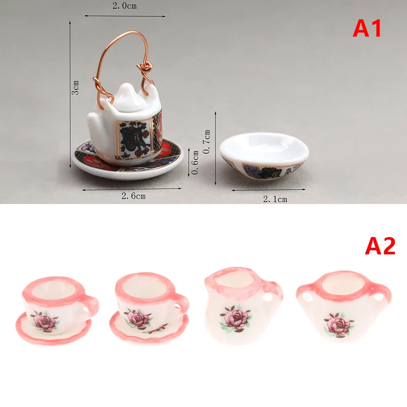

Аксессуары для кукольного домика 1/12 1/8, керамическая посуда, чайная чашка разных цветов для миниатюрного керамического карманного украшения модели