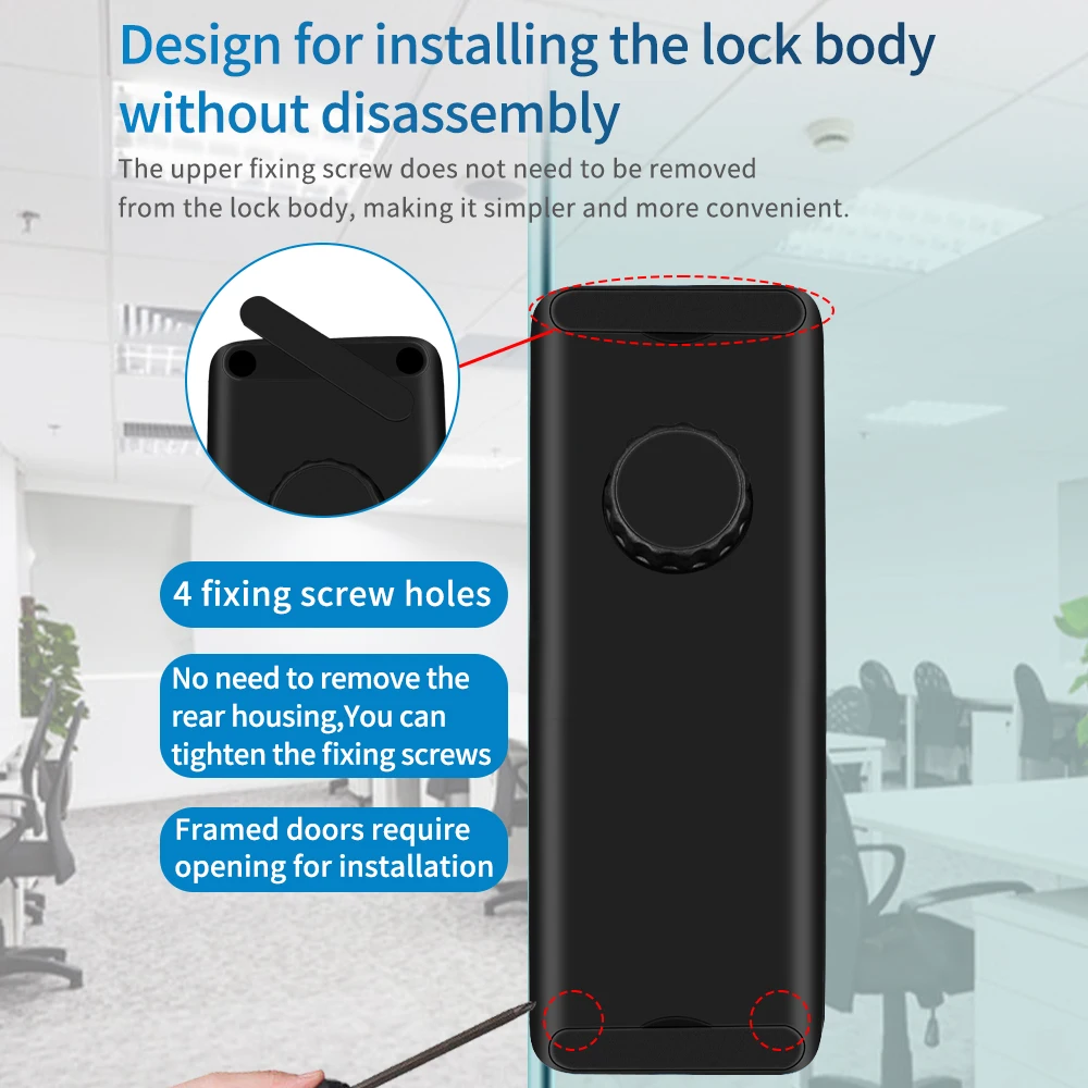 Tuya WIF 3D Fingerprint & Facial Recognition Smart Digital Glass Door Lock Camera Face,Fingerprint,RFID Card,Password,APP Unlock