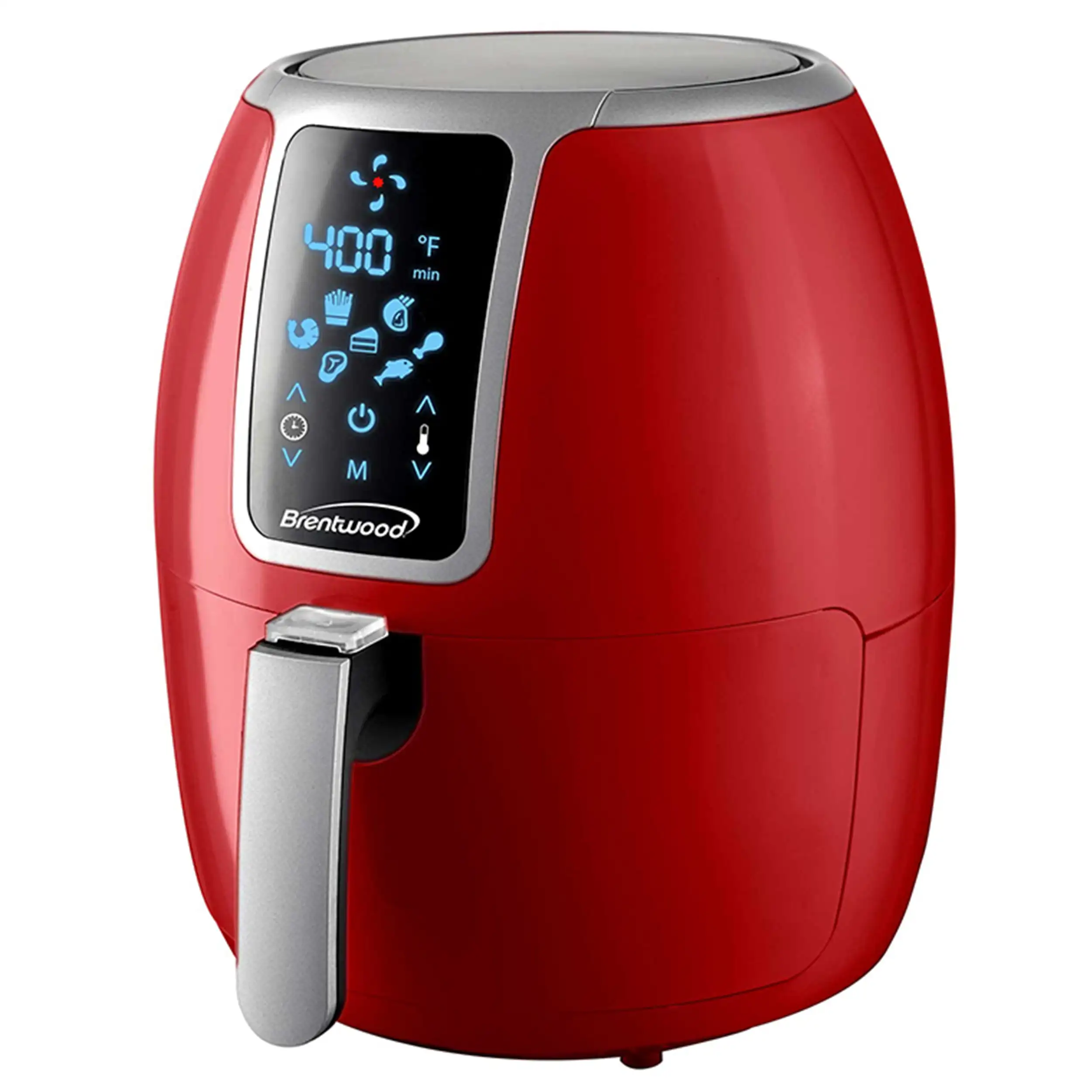 

Small 1400 Watt 4 Quart Electric Digital Air Fryer with Temperature Control In Red