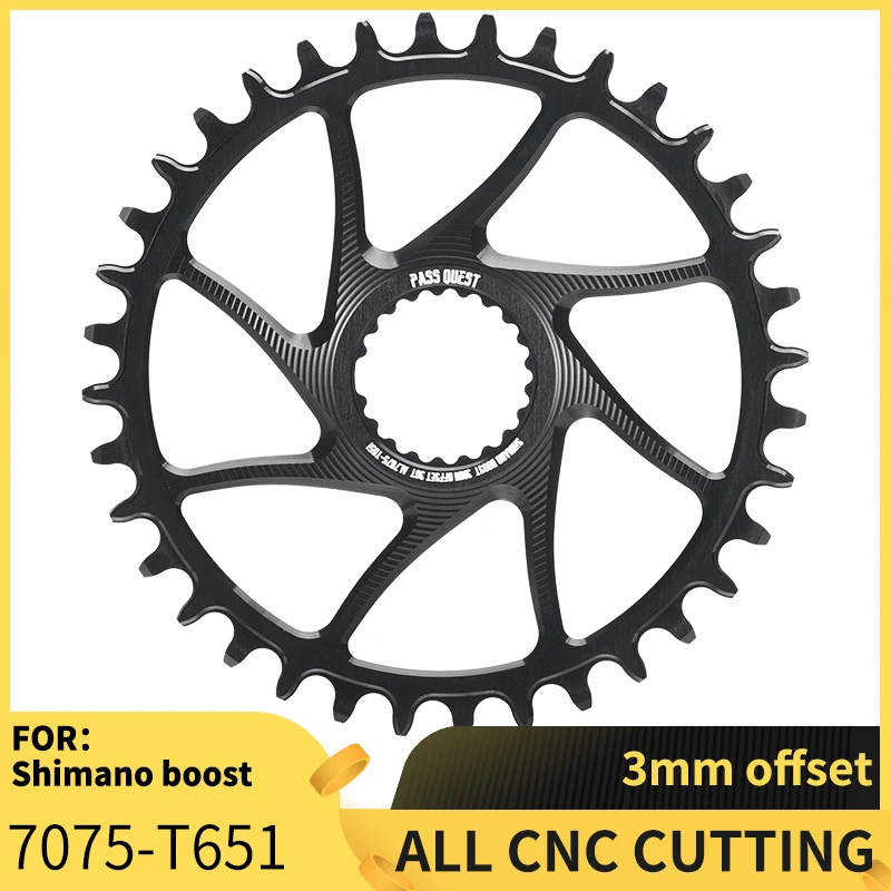 

NEW PASS QUEST 3mm Offset 38/4042/44T Mountain Bike Narrow Bicycle Sprocket for Deore XT M7100/8100/9100 SHIMANO 12S BOOST Crank