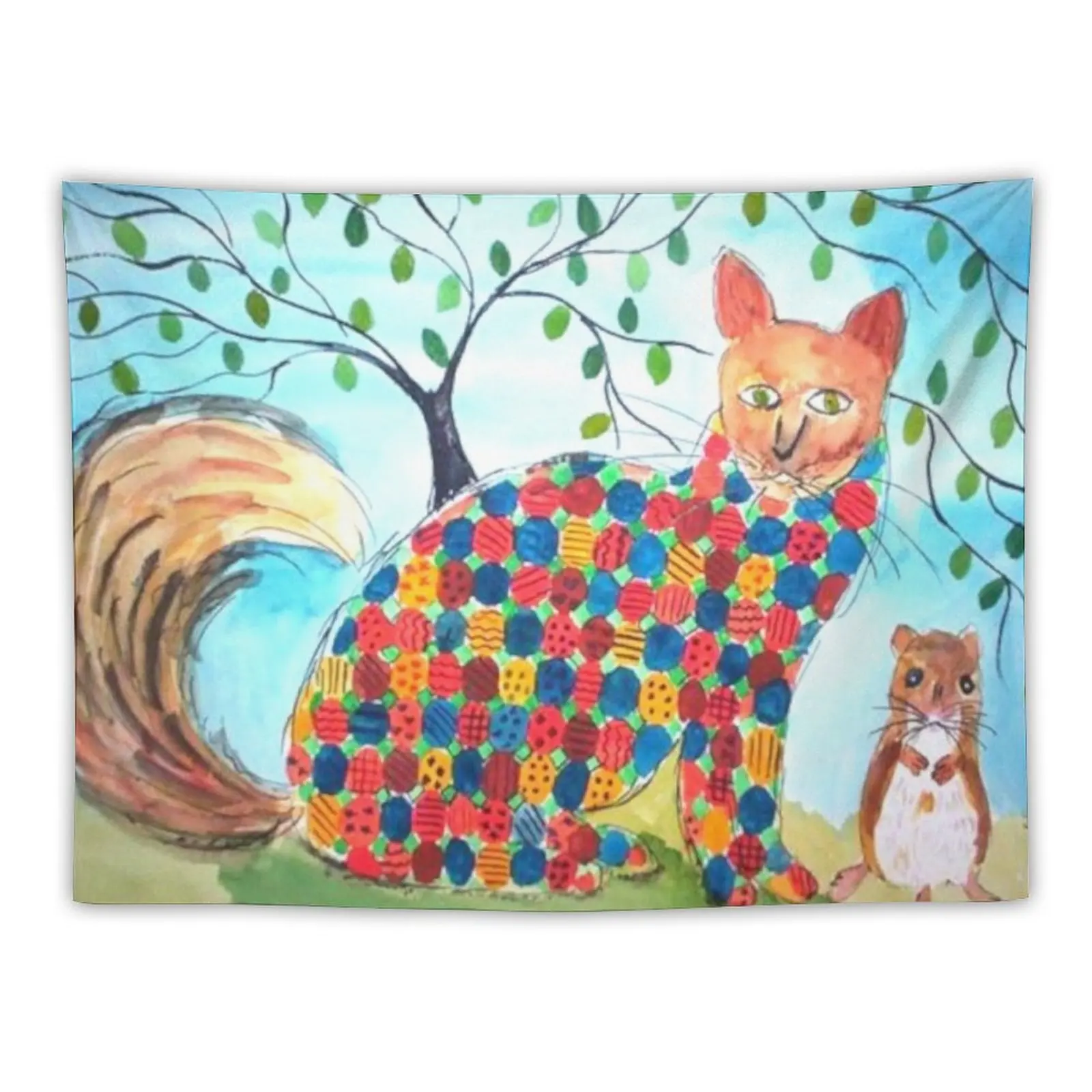 

Patchwork Cat and Mouse Tapestry Luxury Living Room Decoration Decorative Wall Murals House Decoration