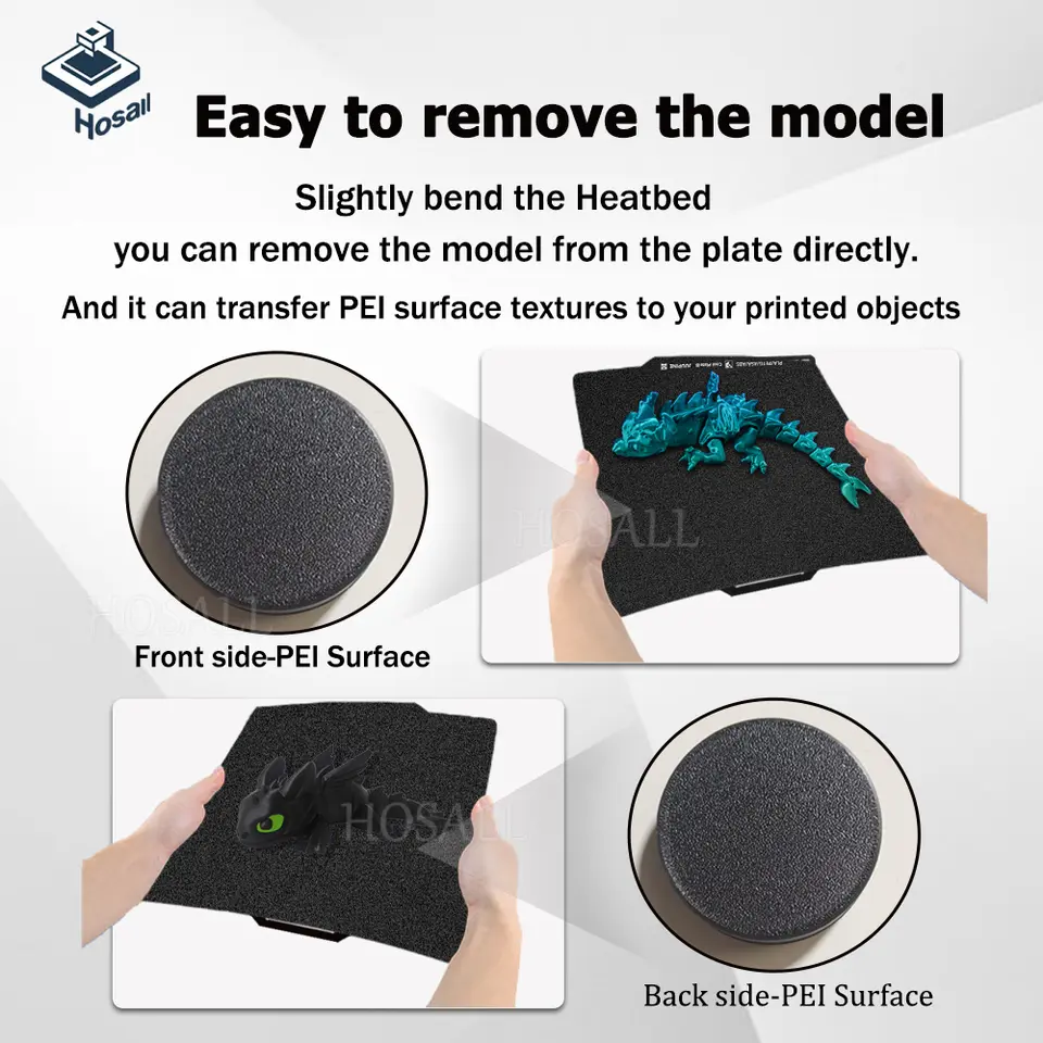 For Bambu Lab P1P P1S A1 X2D X1C P2S Build Plate Super Tack Cool Plate Double Sided Smooth Textured Heatbed 256X256 Build Plat image 5