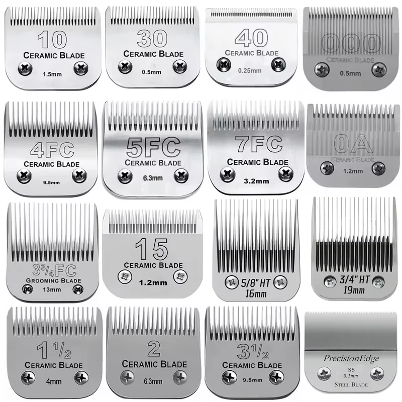 분리형 애완견 개 고양이 손질 클리퍼 세라믹 블레이드는 대부분의 Andis,Oster A5,Wahl KM10 시리즈 동물 클리퍼와 호환됩니다.