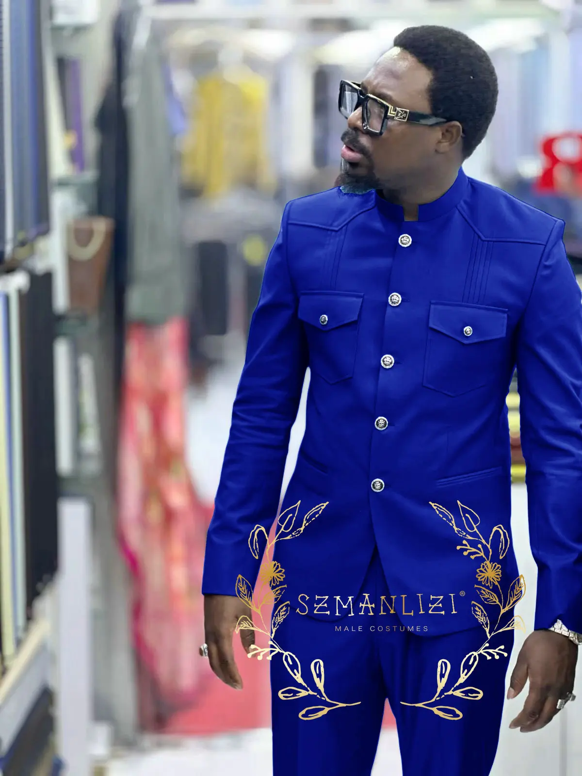 Ensemble de costume bleu Royal classique pour hommes