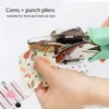 1/8inch 3/16inch Grommet Tool Kit All-in-one Eyelet Press Pliers Kit Metal Eyelet Grommets Pliers Hand Tool Aluminum Punching 2