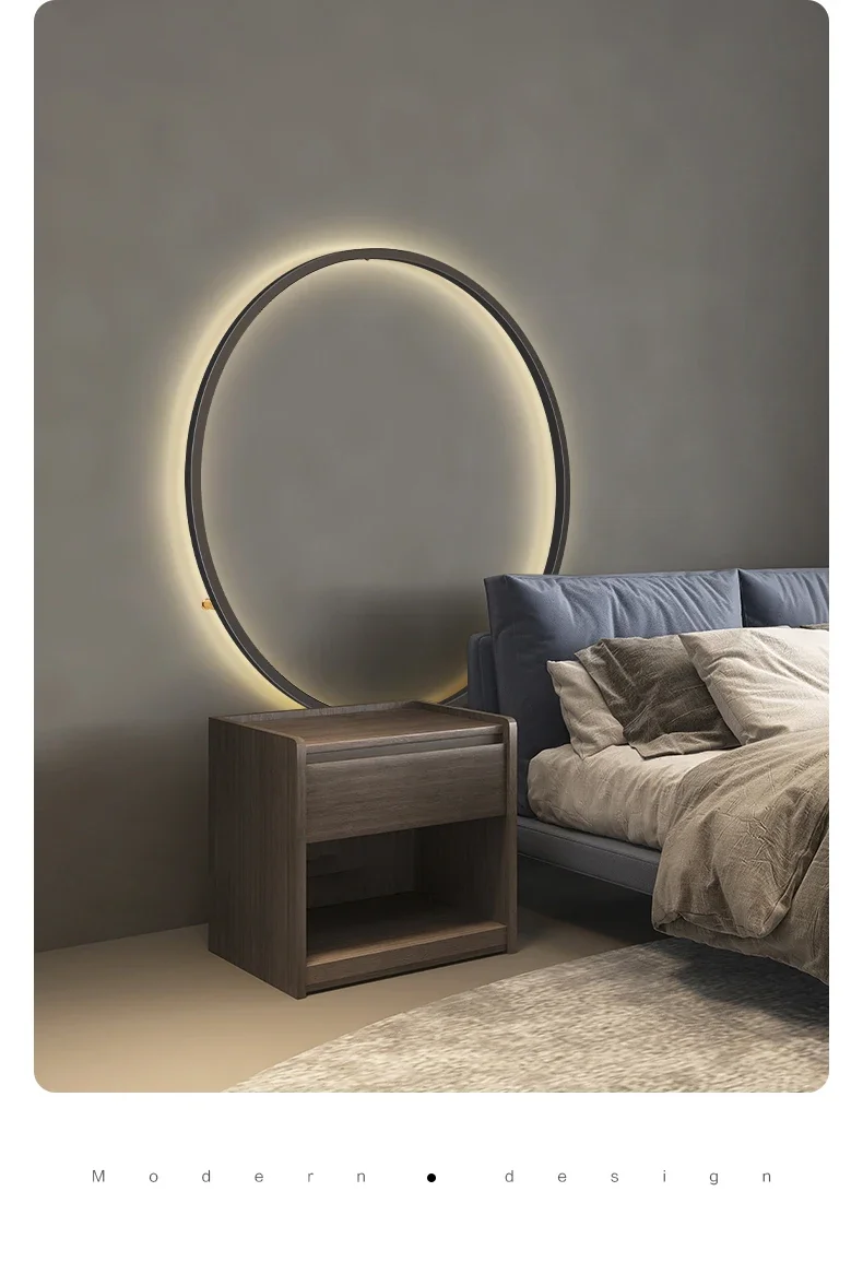 Description Picture 4 of itemModern Decor LED Wall Lamp For Bedroom Living Room Home Nordic Design Round Ring Indoor USB Wall Sconce Lighting Fixture