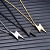 Retro Lightning Pendant Necklace For Men Gold Black Silver Color Necklaces Bolt Thunder Flash Charm Male Jewelry 5