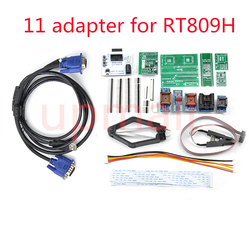 

11 Adapter For Original RT809H Programmer Kit Set EMMC-NAND FLASH USB BGA48 BGA64 BGA169 TSOP56 SOP44-DIP44 All Adapters