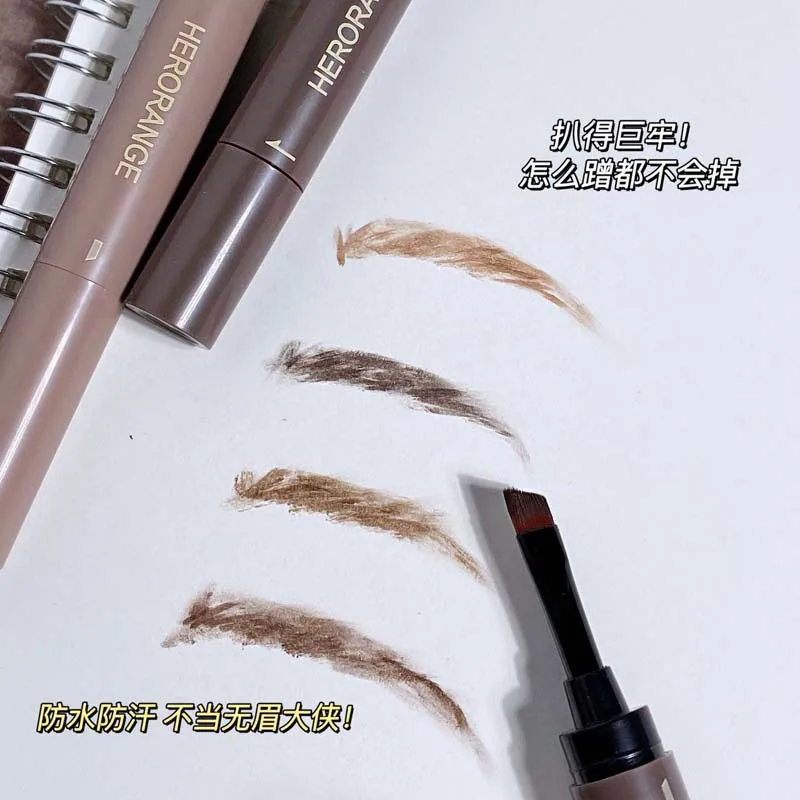

4 Colors Natural Smooth Eyebrow Gel Cream Pen Makeup Waterproof Long-lasting Eyeliner Lying Silkworm Shadow Tint with Brow Brush