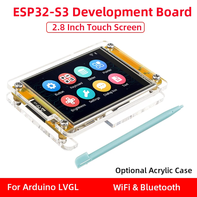 Smart Display Touch Screen para Arduino Esp32 2.8 Wifi Bluetooth 240x320 Tft Módulo Lcd Caixa de Acrílico Opcional Lvgl