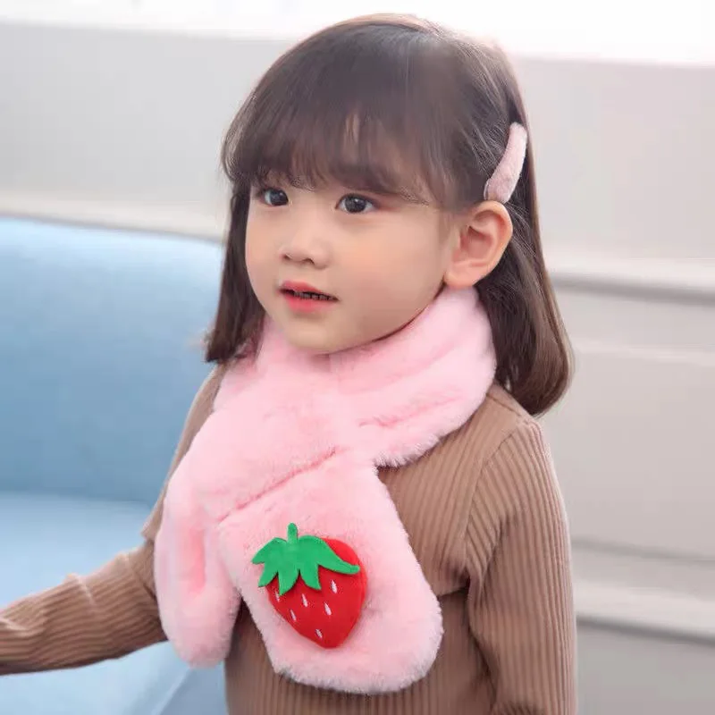 Kids Winter Scarves Faux Fur Collar Thickening Warm Shawls Boys Girls Cute Soft Comfortable Warmer Neckerchief Lovely Scarves