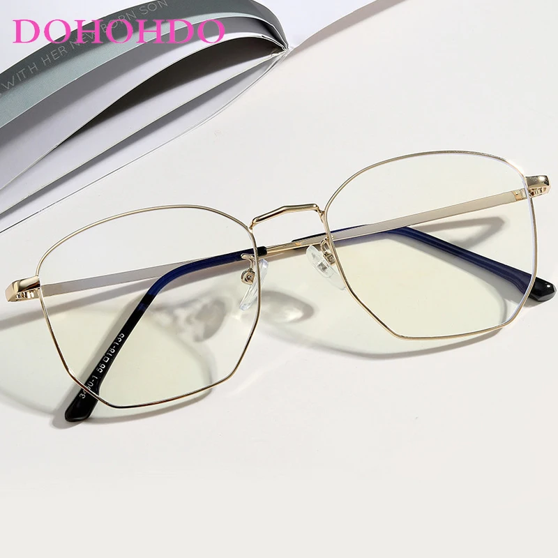 

DOHOHDO многоугольная квадратная анти-Синяя Женская оправа для очков большого размера оптические мужские очки оправа для очков ультра-технические очки для защиты глаз