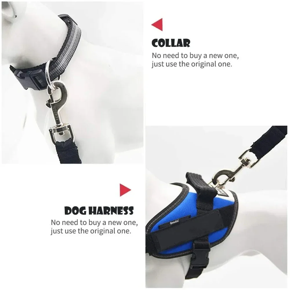 Dog seat belt adjustable nylon for dogs in car cats and ferrets harnesses