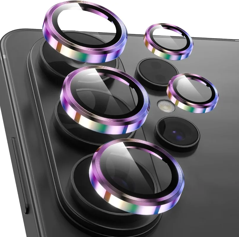 Premium Camera Lens Protector - 9H Tempered Glass with Metal Ring (2-Pack)