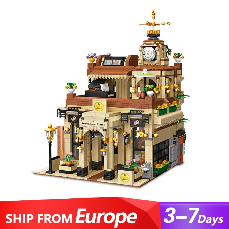 Europäisches Vintage Kaffeehaus Modellbausatz für kreative Stunden