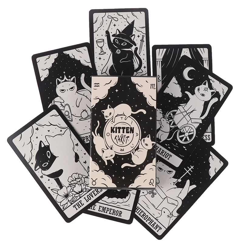 

English Version Kitten Tarot Prophecy Divination Oracle Deck Family Party Board Game Fate Card Fortune Telling Game